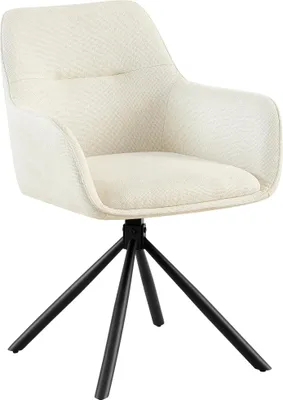 Produktbild von CLP Stuhl Tipton Stoffbezug schwenkbar und mit Rückenlehne creme