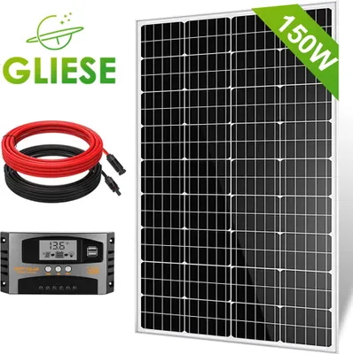 Produktbild von 150W Watt 12V Solarpanel Set Solarmodul Solaranlage Inselanlage Garten Camping 0% MwSt