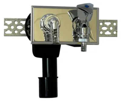 Produktbild von HAAS Wandeinbau-Waschgeräte-Siphon waagrecht  mit Armaturenkombination, DN 40/50, chrom