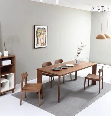Obrázek produktu pro Dřevěný jídelní set jídelní stůl + 8 židlí design kuchyně obývací pokoj stoly