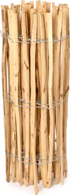 Produktbild von Garronda Gartenzaun zum Stecken aus Haselnüsse Zaun Garten Staketenzaun Beeteinfassung Holz Steckzaun Hochwertiger Gartenzaun für Ihren Garten GD-0079 (Lattenabstand: 7-8 cm. 100 cm x 5m)