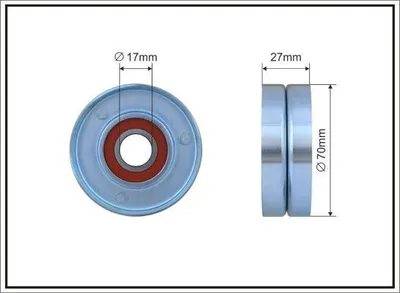 Produktbild von CAFFARO 377-00 Spannrolle Keilrippenriemen 70mm für NISSAN Qashqai / Qashqai +2 I (J10, NJ10) für RENAULT Clio III Schrägheck (BR0/1, CR0/1)