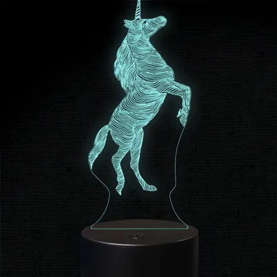 Produktbild von INDIGOS UG - 3D LED Nachttischlampe - Einhorn wiehert - Touch-Nachtlicht - Illusion, Geschenk - Weihnachten Geburtstag Junge - Mädchen Nachtlicht
