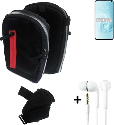 Produktbild von K-S-Trade Outdoor Gürteltasche Holster Umhängetasche + Kopfhörer kompatibel mit Meizu 17 schwarz Handy Tasche Case travelbag Schutzhülle