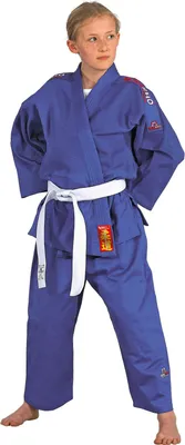 Produktbild von DANRHO Judoanzug Yamanashi mit Schulterstreifen in blau oder weiß blau 170