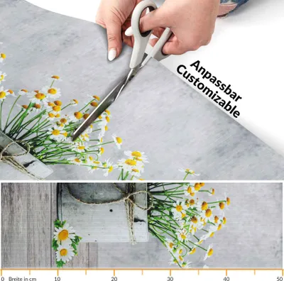 Produktbild von Läufer Küchenläufer Flurläufer Teppichläufer Textil SPRINTY Grau Kamille Kanne Robust Breite 52cm Länge 100cm