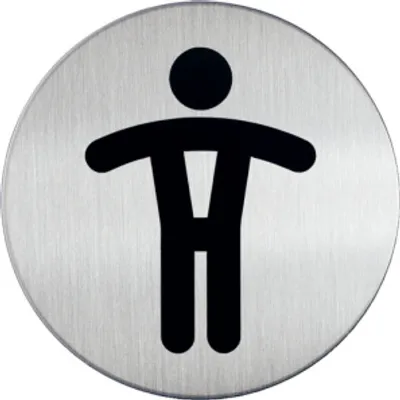 Produktbild von WC-Piktogramm, Herren, Edelstahl, Ø 83 mm, 1 Stk.