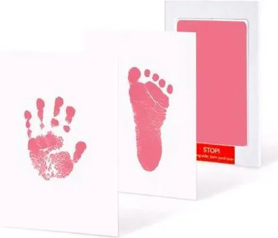 Produktbild von CHPN – Fußabdruck – Handabdruck – Tintenabdruck – Baby-Fußabdrücke und Handabdrücke Tinte – Rosa – Baby-Geschenk – Mutterschaftsgeschenk – Geschenk für Oma und Opa