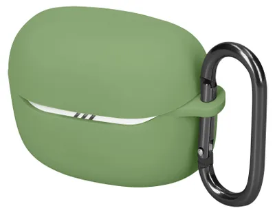 Produktbild von kwmobile Schutzhülle für JBL Tune Beam 2 Hülle - TPU Silikon Case für Kopfhörer Ladecase - stoßfestes Cover mit Karabiner - Matcha Grün