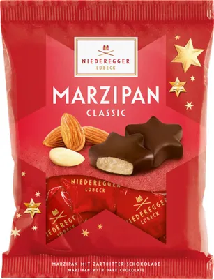 Zdjęcie produktu dla Niederegger marcepanowe gwiazdki w torebce praliny z marcepanem 87g
