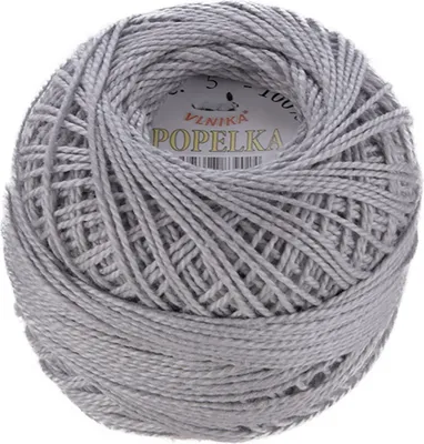10g Kreuzstickgarn / Häkelgarn Popelka grau