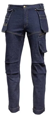 Produktbild von Arbeitshose Herren marineblau/blau Gr. 3XL (58) Högert Technik, 99% Baumwolle/1% Elasthan, elastisch, viele Taschen – ESDORF Bundhose Berufsbekleidung