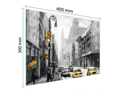 Produktbild von Schneidebrett Herdabdeckplatte Multiglasschneidplatte 40x30 cm Stadt New York