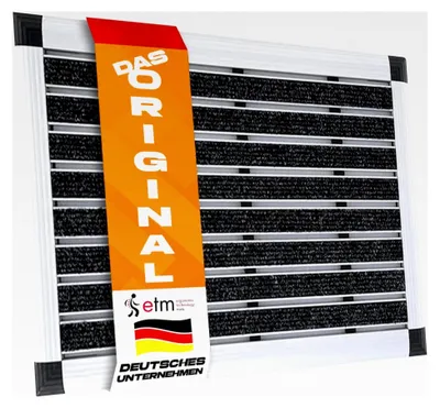 Produktbild von Fußmatte außen - 42 x 60 cm - Schmutzfangmatte aus Aluminium - rostfrei und wetterfest - Fußmatte für den Innenbereich