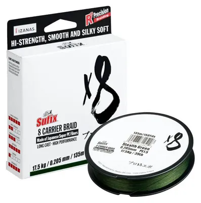 Produktbild von Sufix Geflochtene x8 Angelschnur 150m Grün 20kg 0,235mm