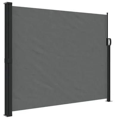 Obrázek produktu pro Výsuvná boční markýza – ochrana proti slunci a větru pro terasu – 160 x 300 cm – polyester sPolyuretanúpravou – ocelový a hliníkový rám – barva antracit
