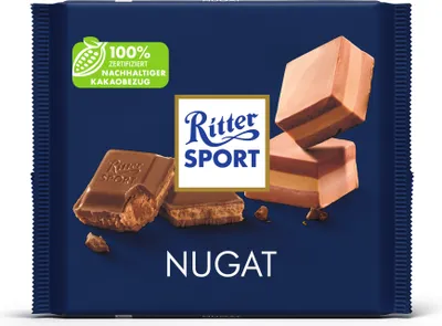 Obrázok produktu pre Ritter Sport Nugátová mliečna čokoláda s nugátovou náplňou 100g