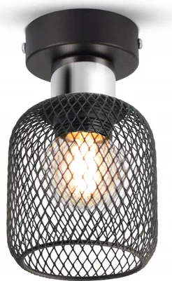 Produktbild von LUXOLAR -  Deckenleuchte mit Netz Loft Schwarz Metall  E27 60 W - Deckenlampe für Wohnzimmer, Küchen - Loft Design