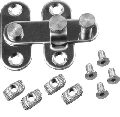 Produktbild von KLAK 30 - Türriegel Schwenkverriegelung Edelstahl Nut 8 für 30-er Profile - 1 Stück inkl. Verschraubung