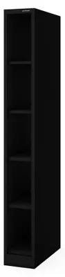 Produktbild von Schmales Metallregal, Archivregal für Dokumente, schwarz: TIM 250 x 1950 x 600 mm