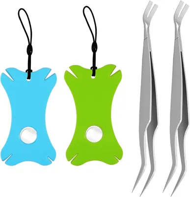 Produktbild von Zeckenkarte mit Lupe, 2 Stück, 4 Zeckenentfernungsschlitze, 8,8 × 5 cm, für Tierpflege