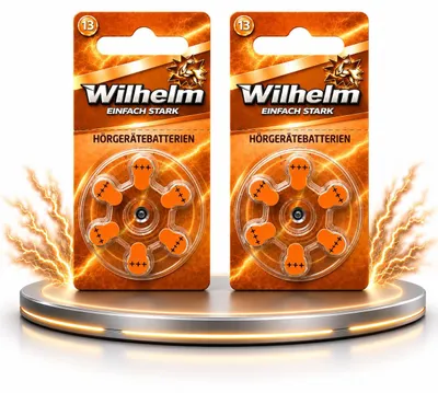 Produktbild von 12 x WILHELM Hörgerätebatterien Typ 13 orange Hörgerätbatterie PR48 ZL2  1,4/1,45 V