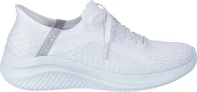 A white Skechers Slip-ins shoe is shown from the side against a white background.