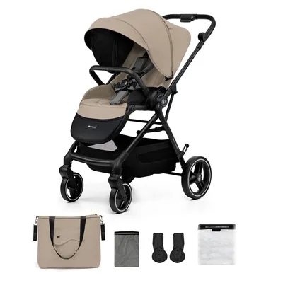 Obrázok produktu pre Kinderkraft YOXI - kočík do 27 kg - ľahký - ovládateľný - kolesá odolné proti prepichnutiu - TRAVEL SYSTEM - nastaviteľná opierka chrbta - béžový