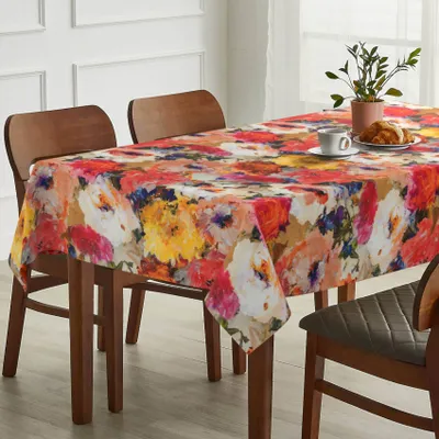 Produktbild von Tischdecke Kunst aus Stoff mit Digitalprint Tischtuch EasyClean ACRYL Beschichtet Tischwäsche Digitaldruck Bunt 140x280cm mit Schnittkante
