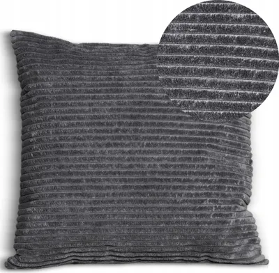 Zdjęcie produktu dla Geronimo | Poduszka dekoracyjna – szara – 40 x 40 cm – poduszka z sztruksu – można prać w pralce – zdejmowana poszewka – antyalergiczna