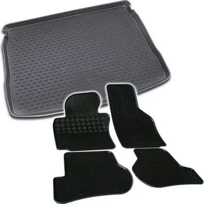 Produktbild von Gummi Kofferraumwanne + Fußmatten Set für VW Golf 6, Bj. 4/2009-
