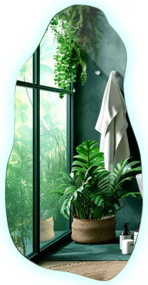 Produktbild von Hängender Wandspiegel mit LED-Beleuchtung Dekorativ Unregelmäßige Form 50x100 cm