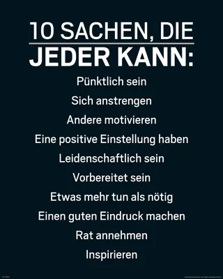 Produktbild von Motivational - 10 Sachen die jeder kann - Kunstdruck Miniposter - 40x50 cm