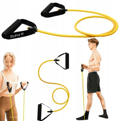 Produktbild von DrFit Widerstandsband mit Griffen für Fitness, Pilates, Gym, 4,5 kg
