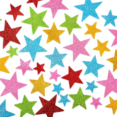 50 Weihnachts-Glitzer-Sticker Sterne Schneeflocken Bäume