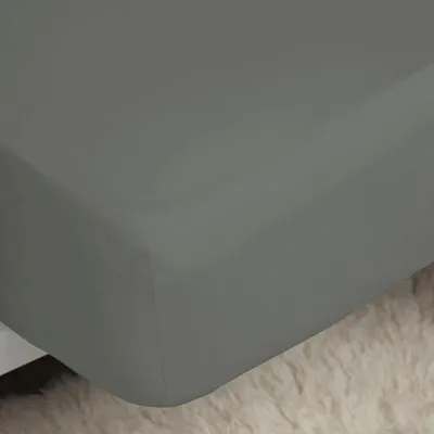 Image de Drap-housse Belledorm en percale, facile d'entretien BM171 (lit simple) (Gris)