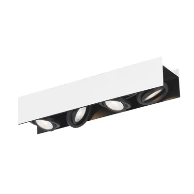 Image de Plafonnier LED Vidago 4-flamme blanc, noir