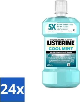 Immagine prodotto di Collutorio Listerine - Menta fresca - Gusto delicato - 500 ml - Confezione risparmio - 24 pezzi