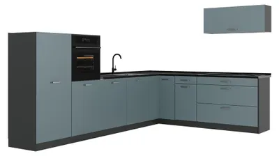 Imagen del producto de Cocina esquinera Vicco R-Line Gris azulado/Antracita 327 x cm encimera Antracita, Model 67553