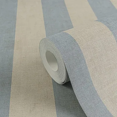 Produktbild von Vliestapete Streifen Blau Anna D Andrea A.S. Création 782263 10.05 m x 0.53 m Blockstreifen