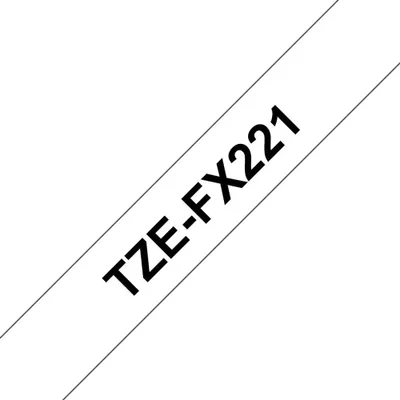 Produktbild von Brother TZE-FX221 Etiketten erstellendes Band Schwarz auf weiss
