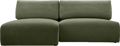 Produktbild von FEDVE Ecksofa Ripley aus Chenille-Stoff mit Schlaffunktion, Olive