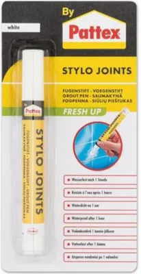 Produktbild von Pattex Stylo Joints Fugenstift weiß LPFW1 7ml Wasserfest nach 1 Stunde