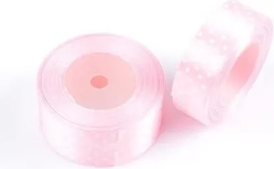 Image de Ruban satiné pour emballer des cadeaux Ruban décoratif rose à pois 25 mm 22 m