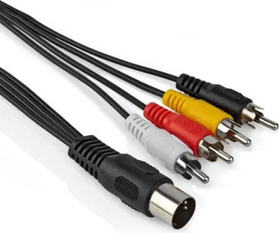 Image de Allteq ALTQ-AU-DIN-150, DIN (5 broches), mâle, RCA, mâle, 1 m, noir