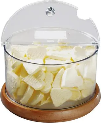 Produktbild von APS 11818 Kühlschale Maxi Holz TOP FRESH, Ø 22 cm, Höhe 18 cm, 4 Liter, inkl. Kühlakku und Klappdeckel
