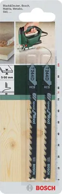 Immagine prodotto di Set di 2 lame BOSCH T244d per taglio rapido e grossolano per legno truciolare
