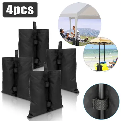 Produktbild von TolleTour 4X Pavillon Sandsäcke Garten Pavillon Gewichte Set Outdoor-Sandsack schwarz – mit Sand, Splitt, Kies etc. befüllbar Füllvolumen pro Stück ca. 11.5 kg robust Waterproof