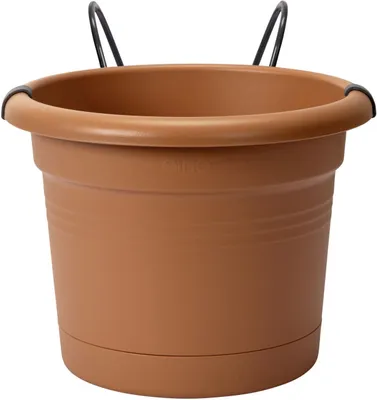 Produktbild von Elho Blumentopf + Halter Green Basics Ø 20 x 18,5 cm mild tonrot