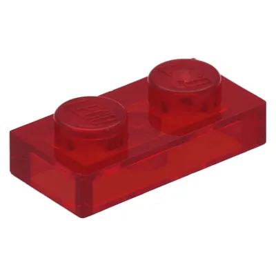 Produktbild von 100x Bauplatte 1x2 in transparentem Rot